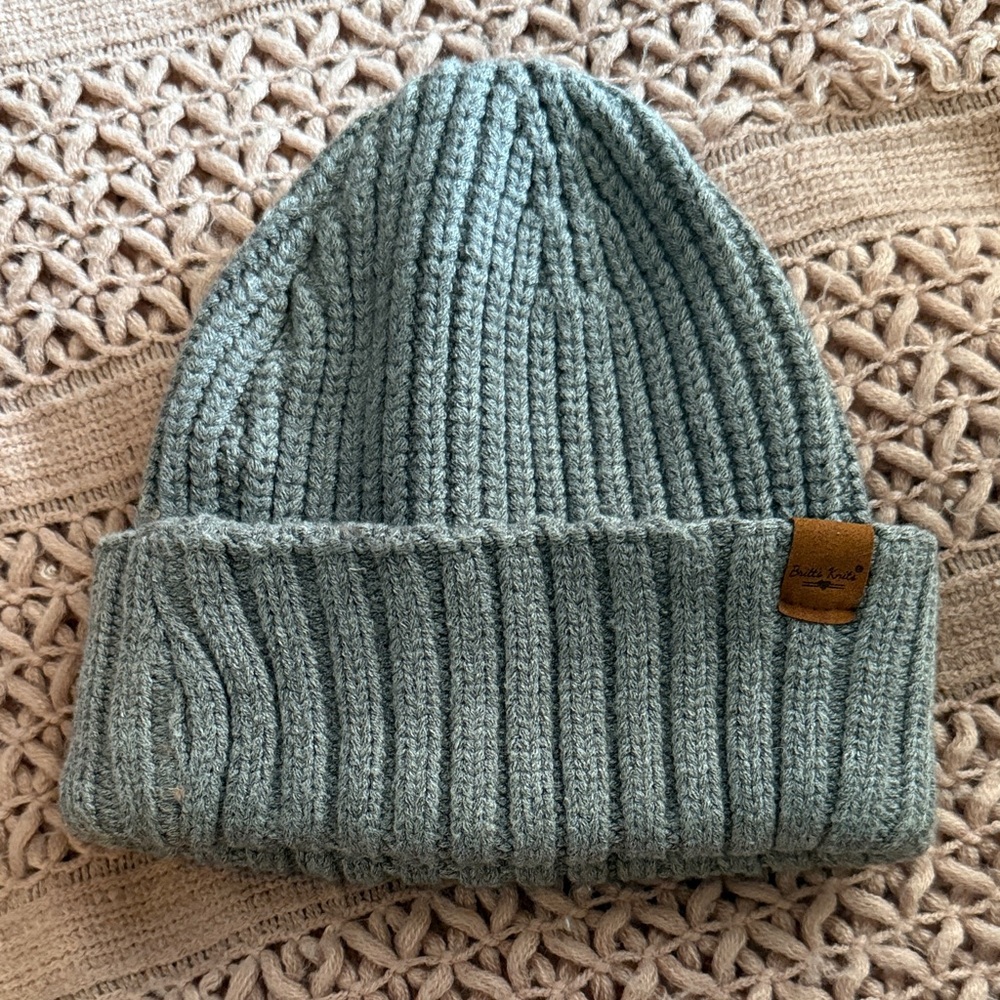 Britt’s Knits Cozy Ribbed Gray Knit Beanie